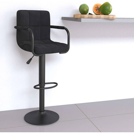 vidaXL Tabouret de bar Noir Velours (1/5)