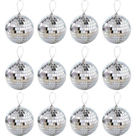 Boules décoratives pour sapin de Noël – Lot de 12 ornements suspendus en verre brillant, idéales pour fêtes, mariages et décors festifs