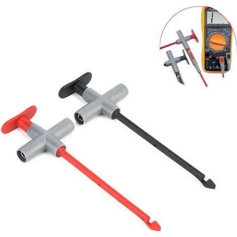 Pince De Test Multimètre - CAT III 1000 V 10 A - Pointe En Acier Inoxydable - Connexion Banane 4 mm - Rouge Et Noir - Lot De 2 (1/4)