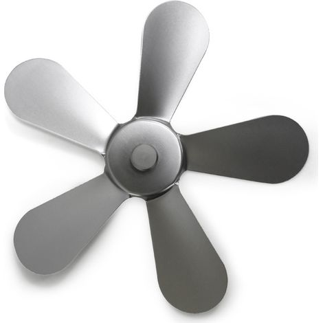 Pales de ventilateur de four, 5 pales, alliage d'aluminium, améliorent la circulation de l'air chaud, large compatibilité, installation facile pour cheminée (argenté)