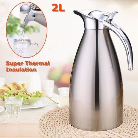 Bouteille Thermos Isotherme - Inox - 2000ML - Chaud et Froid - Facile à Nettoyer - Mixte