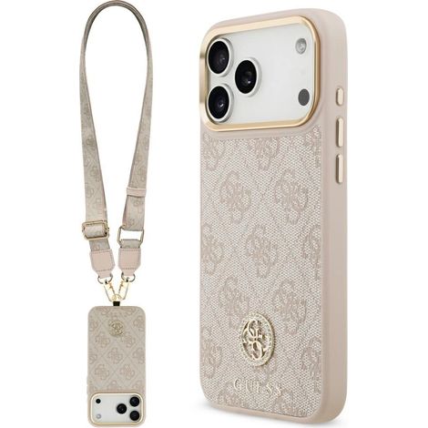 Funda Guess 4G Strass Logo & Big Strap Metal Buttons MagSafe para iPhone 17 Pro Max - Rosa (1/5)