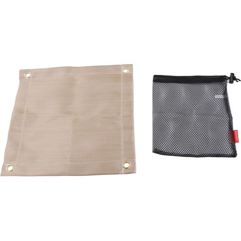 Tapis ignifugé en fibre de verre résistant aux hautes températures pour foyer extérieur, accessoires pour barbecue, camping et pique-nique, format mini 30 x 30 cm / 11,81 x 11,81 pouces (1/5)