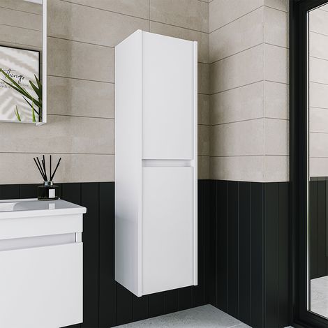 Roomart ATRIA-100 Hochschrank Bad 35 cm breit, Weiß