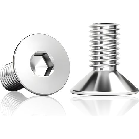Lot de 60 vis à tête fraisée M6x12 mm, inox six pans creux (1/5)