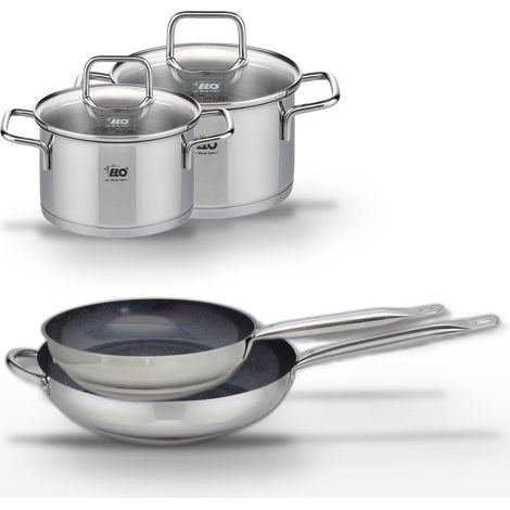 Lot de 2 Poêles 28/32cm et 2 Faitouts 14/16cm Elo Profi Therm Platinum (1/5)