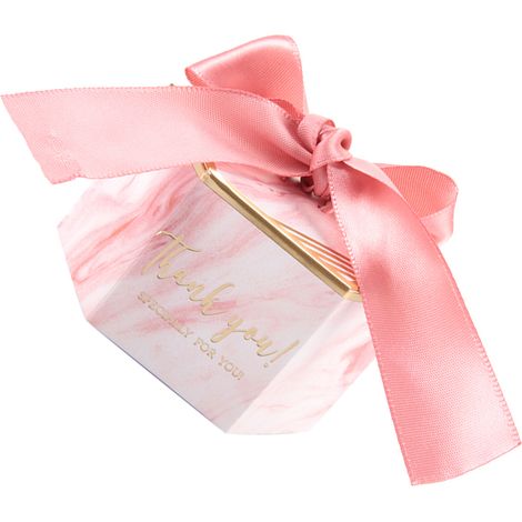 30 Stück Bonbonboxen aus Papier, Geschenkboxen für Hochzeitsfeiern, Gastgeschenke mit Schleife (Rosa) (1/5)