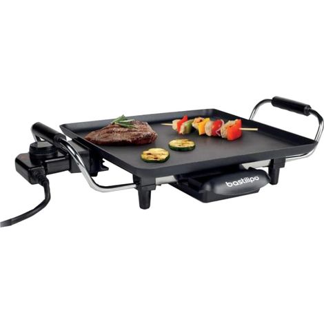 Vulcano fast table chef, Fer électrique à rôtir - Puissance 1500 W - Fer à rôtir - Barbecue spécial, 27.7 cm x 40.3 cm x 11 cm, Noir (1/3)