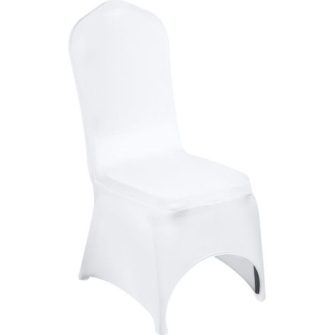 Housse de Chaise Élastique en Spandex, Couvre-Siège Universel à Dossier Courbé, Amovible et Lavable, pour Mariage, Fête, Banquet, Célébration (50 Pièces, Blanc) (1/5)