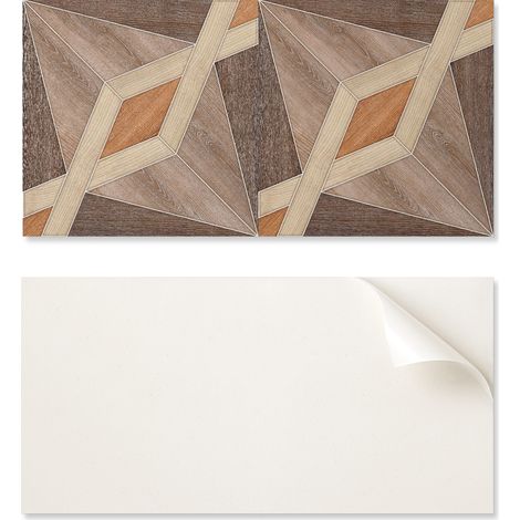 Azulejos decorativos autoadhesivos de vinilo para pared con estampado geom茅trico de madera, 10x40x20 cm.