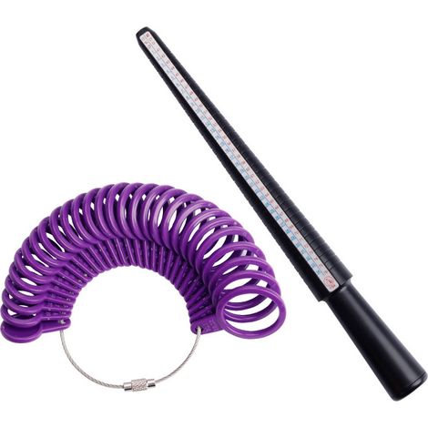 Outils de bijouterie, règle de jauge de bague standard en plastique pour mesurer la taille des doigts, outil de bague (1/4)