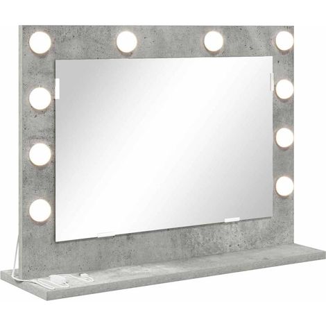 Miroir de vanité Rectangulaire Gris béton 60 x 45 x 18 cm