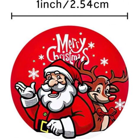 Autocollants - Noël - 500 pièces - Imperméables - Pour enfants - 1 pouce (1/4)