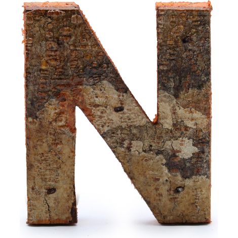 Lettre d'écorce rustique - "N" - 7 cm- Vendu par 1