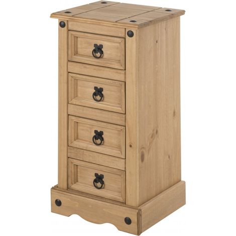 Corona Narrow 4 Drawer Bedside (1/5)