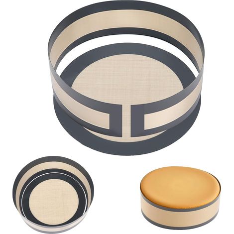 Silicone Baking Mat for Cakes and Breads, 23cm Round and Side Mats (82 x 10 cm), Non-Stick, Heat Resistant, Reusable, Set of 2 (1/5)