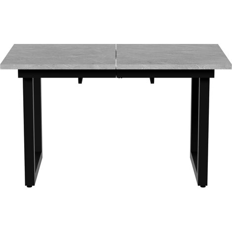 Tavolo da pranzo allungabile industriale 180x80x75 cm MDF grigio e nero (1/5)