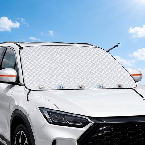Pare Soleil Voiture 160 x 116 cm, Protection UV Anti-Chaleur et Résistant au Givre, Antivol avec 5 Aimants Intégrés, Convient pour Voiture et SUV (1/5)