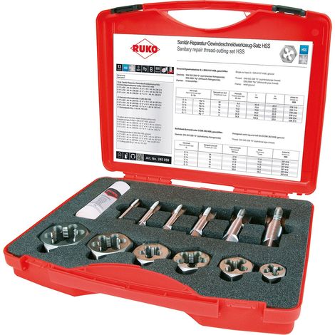 RUKO 245059 KIT Maschi a macchina 13 parti 1/8, 3/8, 1/2, 3/4, 1 Taglio destrorso DIN 5157 HSS 1 KIT