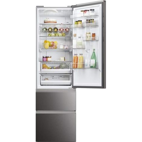 HAIER HTW5620CNMP Frigo Combi 205x60 3D acero inoxidable antihuellas (1/4)