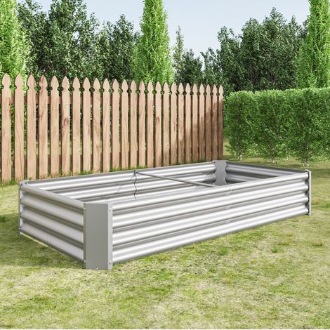 Bac à plantes surélevé en acier galvanisé 180x91x30 cm pour potager, herbes et fleurs (1/5)