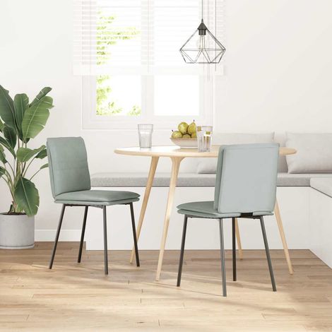Lot de 2 Chaises à manger,Chaise de cuisine Gris clair Velours CFW35442 (1/5)