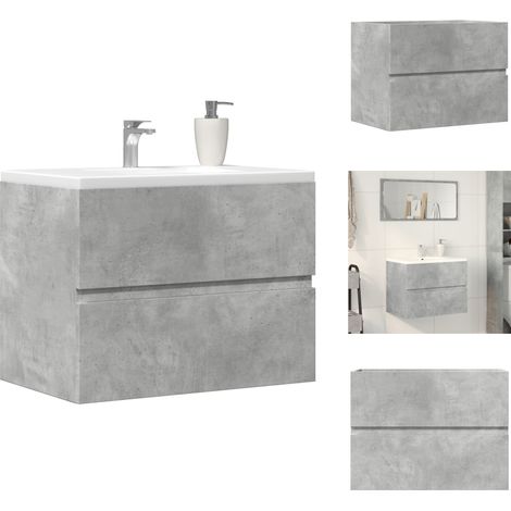 Armoire de salle de bain gris béton bois d'ingénierie - Armoire De Salle De Bain - Armoires De Salle De Bain - Placard De Lavabo De Salle De Bain - Meuble Lavabo (1/5)