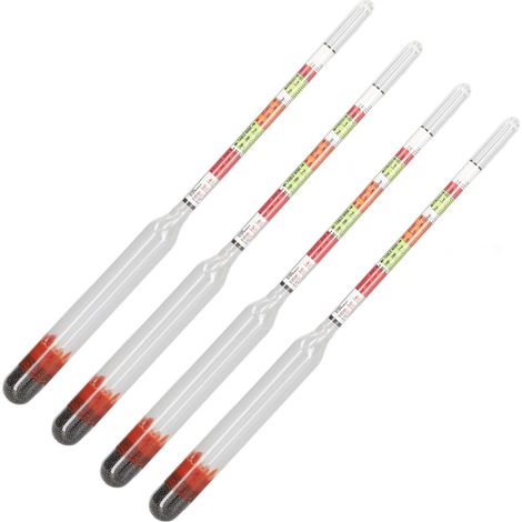 Ensemble 10 Densimètres en Verre à Triple Échelle pour Mesurer Bière et Vin – Kit Testeur de Densité pour Brasseur Amateur (1/5)