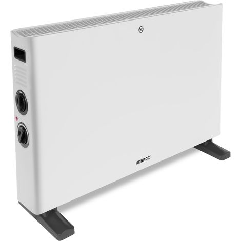 Konvektor Heizung – Elektroheizung 2000W – Weiß – Mit Turbolüfter – Einstellbarer Thermostat – 2 Heizstufen – Für Räume bis zu 24 m2 – Modernes Design