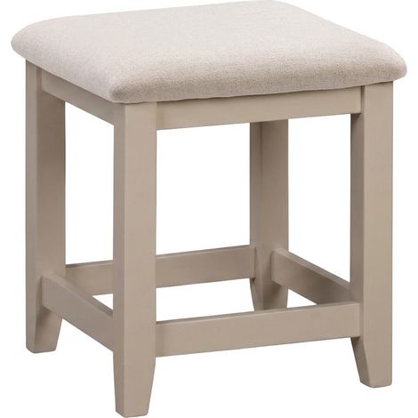 Windsor Dressing Table Stool - L42 x W42 x H46 cm - Putty/Oat