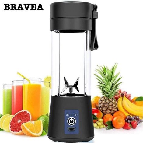 Mini Blender des Smoothies Portable Presse-agrumes de Fruits électrique Mixeur de Jus USB, Rechargeable, 380 ml Noir (1/4)
