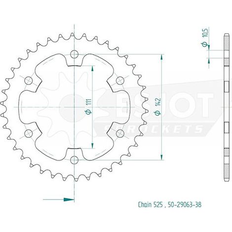 Esjot - Couronne - 525 - 38 dents