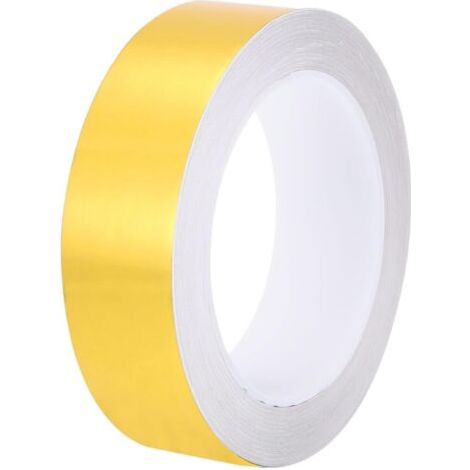 Ruban adhésif métallisé de 2,5 cm x 25 m pour carrelage, idéal pour murs, placards, salles de bain, sols, carrelages, voitures et décorations d'art, or (1/5)