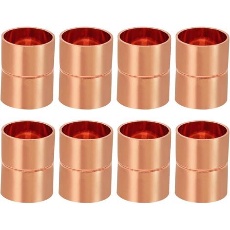 8pcs Manchons à Souder en Cuivre, 6.35mm Raccords de Couplage Tuyau, Raccord Tuyauterie Droit pour Raccordements Plomberie HVAC Climatisation Chauffage Réseaux, Épaisseur 0.8mm - 3/4 pouce