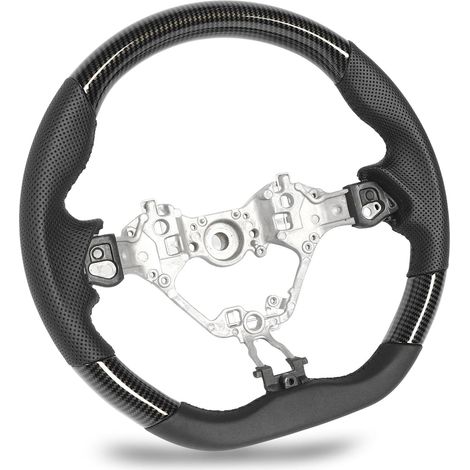 GT86 ZN6 2017-2021 Volent en Cuir perforé, et élégant Conception de Fond Plat en Fibre de Carbone de 15 Pouces pour ZC6 2017-2021 (style fibre de carbone)