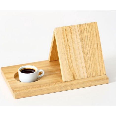 Serre-livres en bois, support de lecture triangulaire pour livres, tablettes et liseuses, support de lecture pour bureau, table de chevet et étagère, tapis de lecture à offrir (1/5)