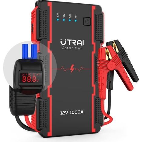 Booster Batterie - UTRAI - Jump Starter 1000A - Portable - Détection Intelligente - Écran LCD