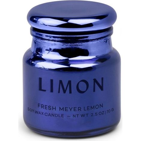 Paddywax Candela in Vetro Cobalto Metallizzato "Chroma" – Limone Meyer (71 g)
