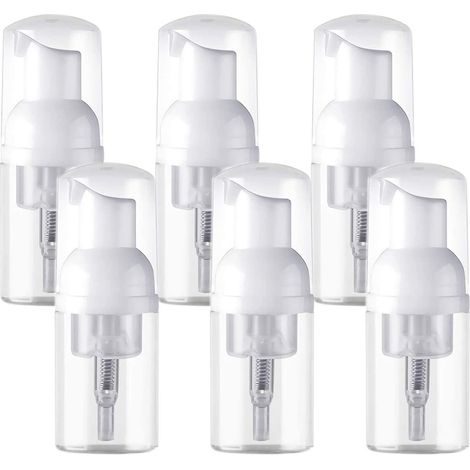 lot De 6 Flacons Mousseurs Vides, Rechargeables, En Plastique Transparent Sans Bpa - Mini Distributeurs De Savon Moussant Pour Nettoyage - Excelle (1/5)
