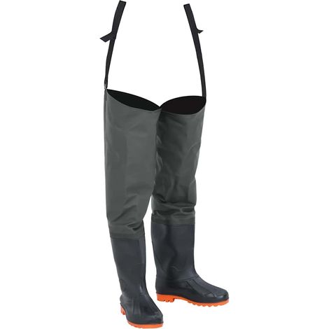 Botas altas de agua de pesca verde oscuro talla 38