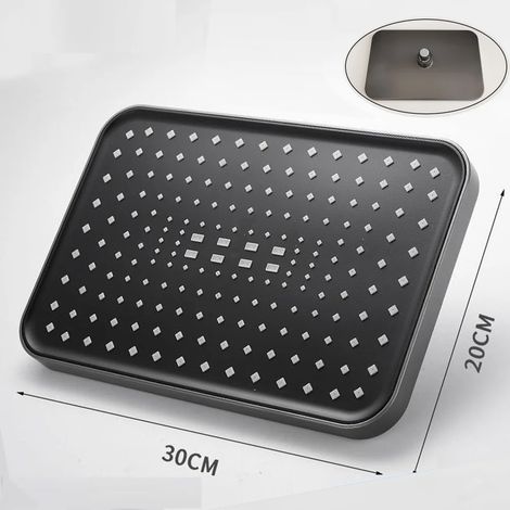 (Gris-c) Ensemble de pommeau de douche de plafond à grand débit et panneau large de 12 pouces avec 4 modes de pression et de débit élevés. (1/5)