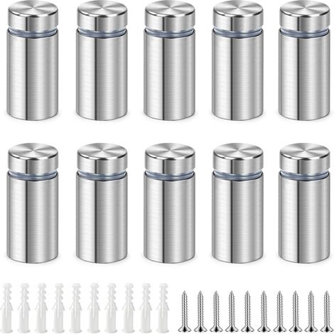 Entretoises de Verre 16 x 20 mm, Inox, Supports pour Panneaux, 10 Pièces (1/5)