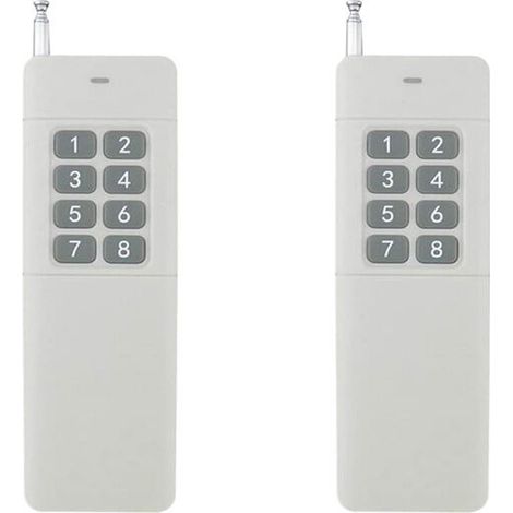 Funkfernbedienung mit hoher Leistung, 4/6/8/12 Kanäle, Reichweite bis zu 3000 m, Frequenz 433 MHz, für intelligente Beleuchtung, Hausautomatisierung und Sicherheitssysteme – Gehäuseschutz inklusive