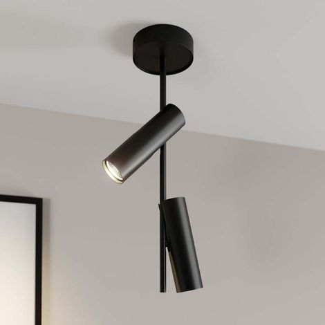 [NEUWERTIG] B-Ware Deckenstrahler Leda 2 LED dimmbar schwarz 2-flammig Stahl pulverbeschichtet 55cm (1/2)