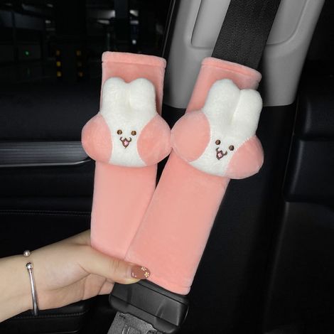 d appui tête de voiture Lapin rose doux et agréable au (1/4)