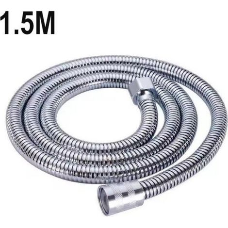 Tuyau De Douche - Acier Inoxydable - 1,5 M - Salle De Bain - G1/2 - Argent