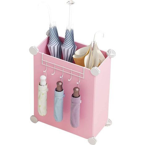 Porte-parapluie, gain de place, porte-parapluie, matériau PP, bonne résistance, porte-parapluie, utilisé dans les maisons, les centres commerciaux et les écoles - rose (1/4)