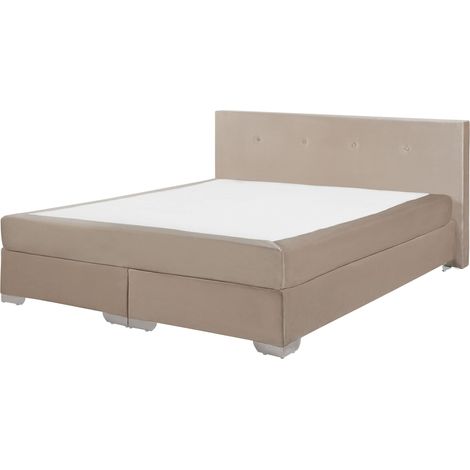 Boxspringbett Samtstoff CONSUL 180 x 200 cm Hellbeige