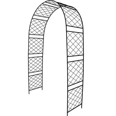 Arche pour rosiers en métal noir 240 x 140 x 50 cm design classique décoratif jardin en fer noir (1/3)