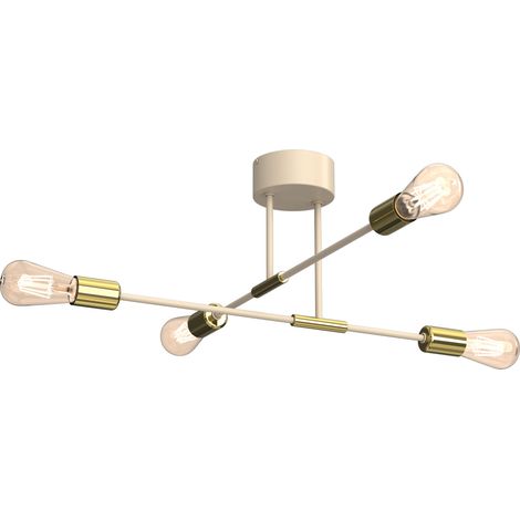 Plafonnier moderne beige et doré 4xE27 Flame Luminex (1/2)